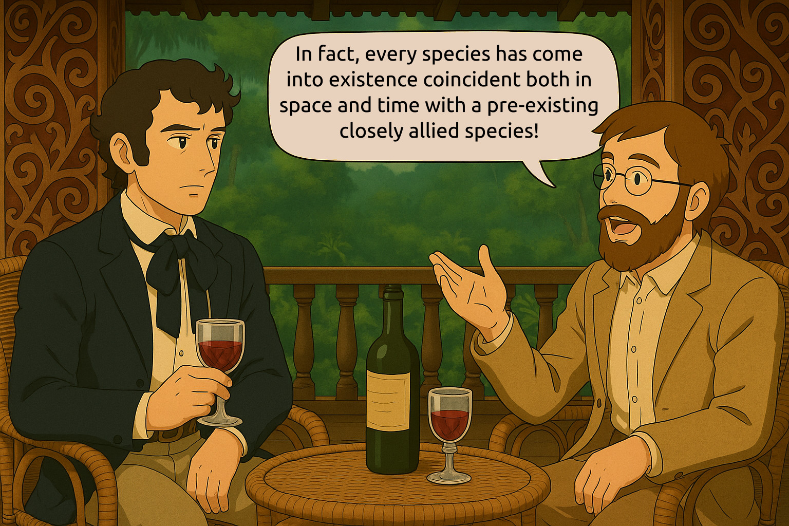 Jungle Debate with Wine and Wicker